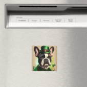 Französischer Bulldog in St. Patrick's Day Dress Magnet (In Situ (Geschirrspüler))