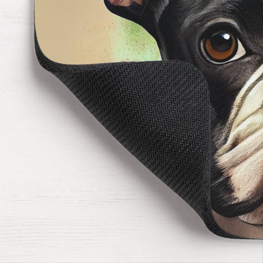 Französischer Bulldog in St. Patrick's Day Dress Mousepad (Ecke)