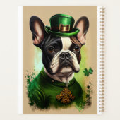 Französischer Bulldog in St. Patrick's Day Dress Planer (Rückseite)