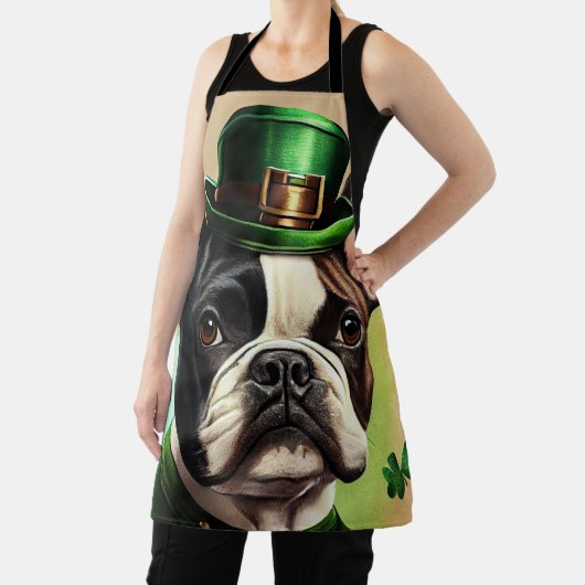 Französischer Bulldog in St. Patrick's Day Dress Schürze (InSitu)