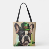 Französischer Bulldog in St. Patrick's Day Dress Tasche (Rückseite)