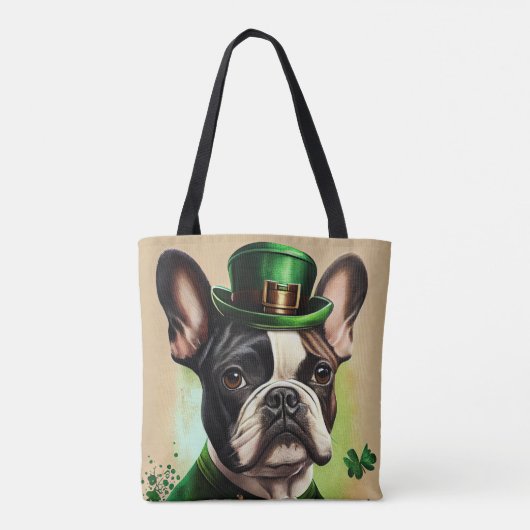 Französischer Bulldog in St. Patrick's Day Dress Tasche (Rückseite)