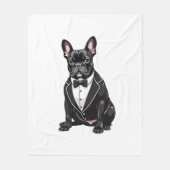 Französischer Bulldog in Tuxedo Fleecedecke (Vorderseite)