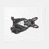 Französischer Bulldog in Tuxedo Fleecedecke (Vorderseite (Horizontal))
