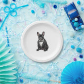 Französischer Bulldog in Tuxedo Pappteller (Party)
