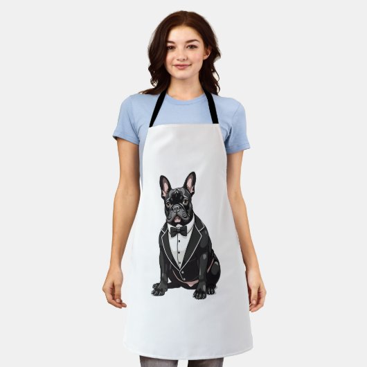 Französischer Bulldog in Tuxedo Schürze (Getragen)