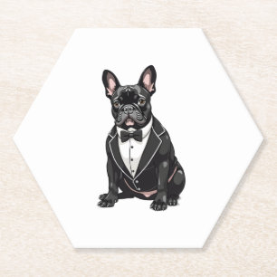 Französischer Bulldog in Tuxedo Untersetzer
