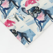 Französischer Bulldog in Weihnachtsmannmütze oder Fleecedecke (Ecke)