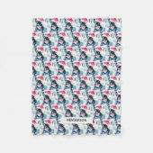 Französischer Bulldog in Weihnachtsmannmütze oder Fleecedecke (Vorderseite)