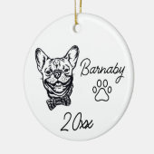 Französischer Bulldog Individuelle Name & Year Lin Keramik Ornament (Links)