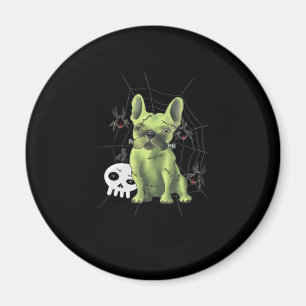 Französischer Bulldog ist mit Spinnengeschenk mise Magnet
