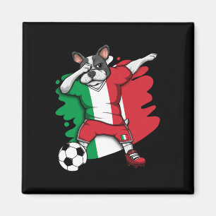 Französischer Bulldog Italien Fußball Fans Jersey Magnet