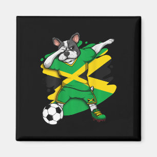 Französischer Bulldog Jamaica Soccer Fans Jersey F Magnet