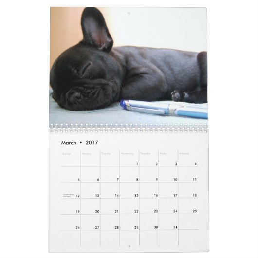 Französischer Bulldog-Kalender 2023 Fotos hinzufüg Kalender (Mär 2017)