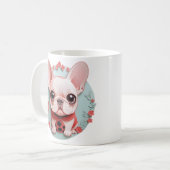 Französischer Bulldog Ladybug Blume Papier Schneid Kaffeetasse (Vorderseite Links)