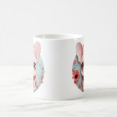 Französischer Bulldog Ladybug Blume Papier Schneid Kaffeetasse (Mittel)