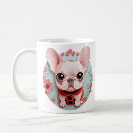 Französischer Bulldog Ladybug Blume Papier Schneid Kaffeetasse