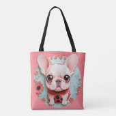 Französischer Bulldog Ladybug Blume Papier Schneid Tasche (Rückseite)