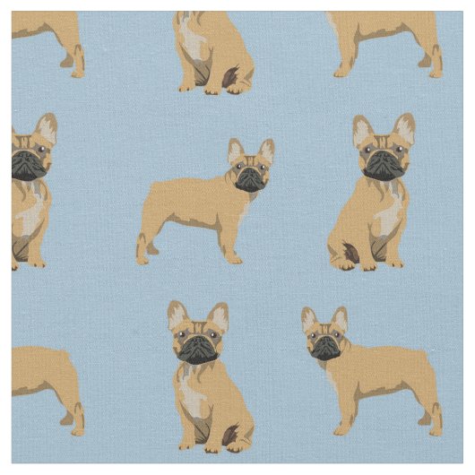 Französischer Bulldog Light Blue Stoff (Nahaufnahme)