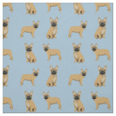 Französischer Bulldog Light Blue Stoff (Muster)