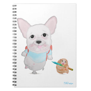 Französischer Bulldog & lustiges Hamster-Notebook Notizblock