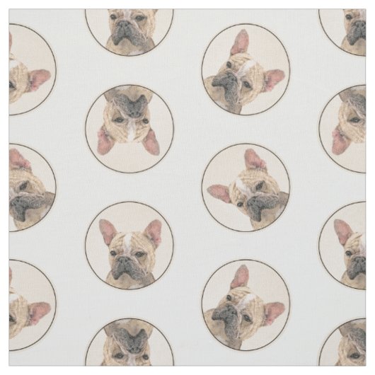 Französischer Bulldog Malerei Fawn Niedlich Origin Stoff (Muster)