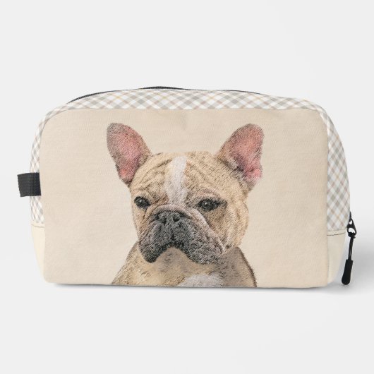 Französischer Bulldog Malerei Fawn Niedlich Origin Waschbeutel (Vorderseite)