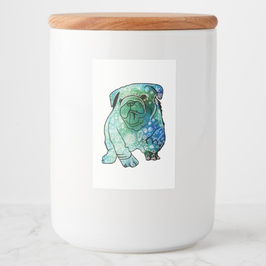 Französischer Bulldog Mandala Art Custom Food Cont Lebensmitteletikett (Vorderseite)
