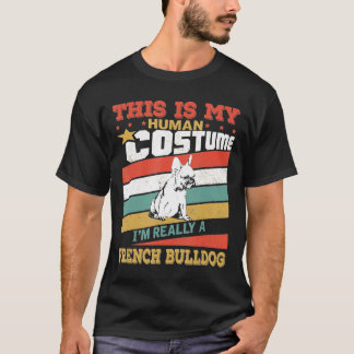 Französischer Bulldog menschliches Kostüm erschütt T-Shirt