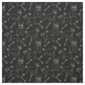 Französischer Bulldog Minimallinie Stoff (Muster)