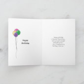 Französischer Bulldog mit Balloons Happy Birthday Karte (Innenseite)