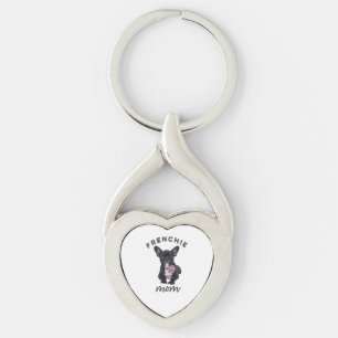 Französischer Bulldog mit Blume Geschenk für Hunde Schlüsselanhänger