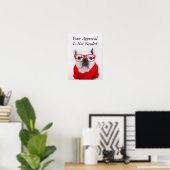 Französischer Bulldog mit Brille und rotem Shirt Poster (Heimbüro)