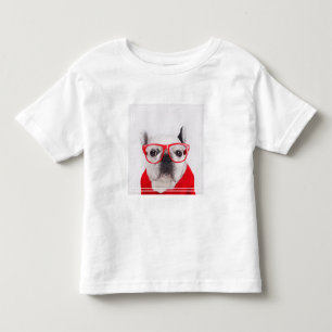 Französischer Bulldog mit Brille und Shirt