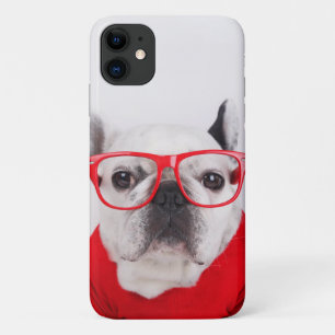 Französischer Bulldog mit Brille und Shirt Case-Mate iPhone Hülle