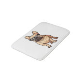 Französischer Bulldog mit Brillen Badematte (Schrägansicht)