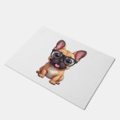Französischer Bulldog mit Brillen Fußmatte (Schrägansicht)