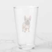Französischer Bulldog mit Brillen Glas (Rückseite)