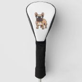 Französischer Bulldog mit Brillen Golf Headcover (Vorderseite)