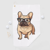 Französischer Bulldog mit Brillen Golfhandtuch (Insitu)