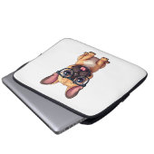 Französischer Bulldog mit Brillen Laptopschutzhülle (Vorne Knopf)
