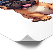 Französischer Bulldog mit Brillen Poster (Ecke)
