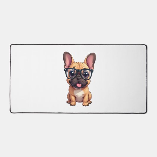 Französischer Bulldog mit Brillen Schreibtischunterlage (Vorderseite)