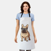 Französischer Bulldog mit Brillen Schürze (Getragen)