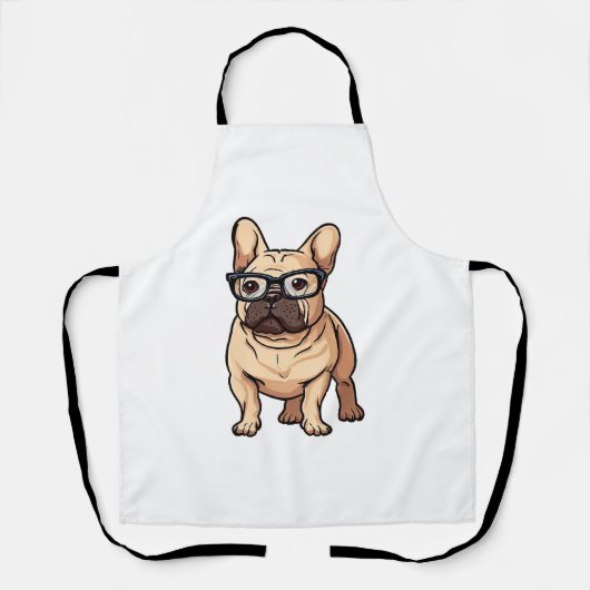 Französischer Bulldog mit Brillen Schürze (Vorderseite)