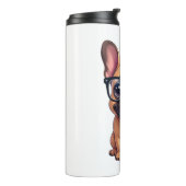 Französischer Bulldog mit Brillen Thermosbecher (Nach links gedreht)
