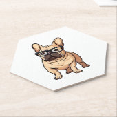 Französischer Bulldog mit Brillen Untersetzer (angewinkelt)