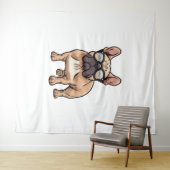 Französischer Bulldog mit Brillen Wandteppich (Beispiel (Horizontal))
