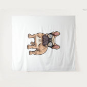 Französischer Bulldog mit Brillen Wandteppich (Vorderseite (Horizontal))