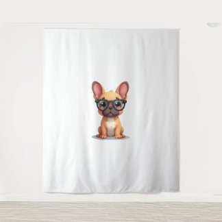 Französischer Bulldog mit Brillen Wandteppich